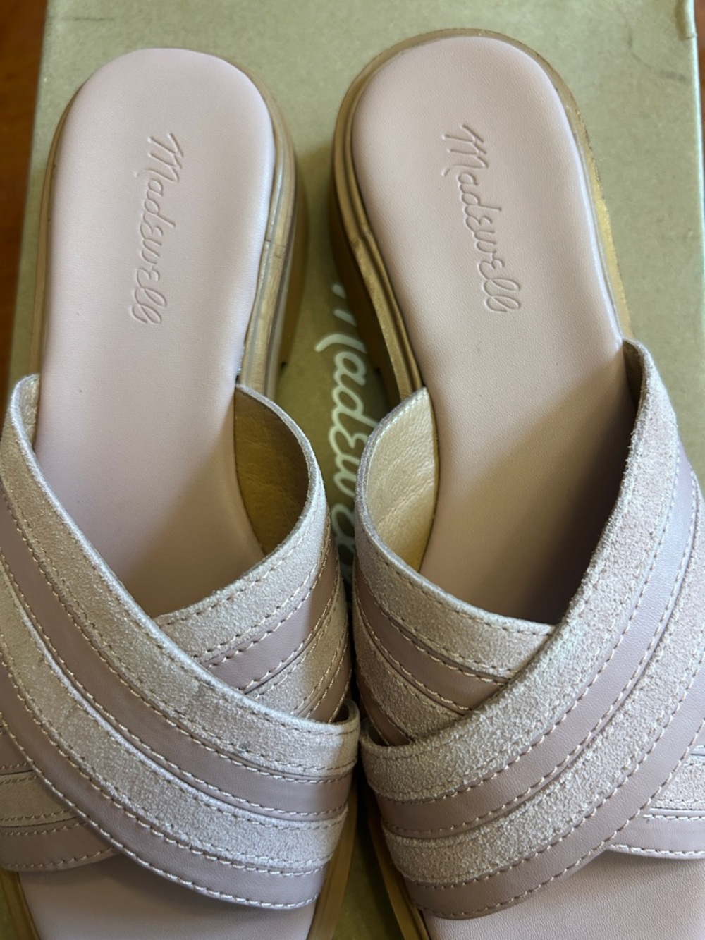 Madewell Alina Platform Sandal Women's 8 Pink Leather Slip On Comfort Cute - Picture 3 of 5